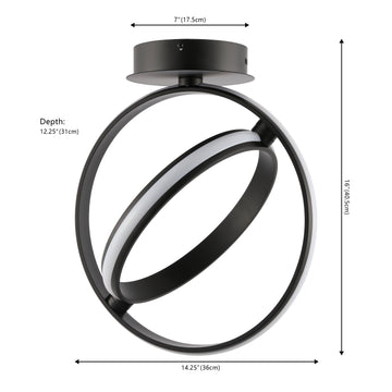Nicole Modern Minimalist Aluminum Ring Integrated LED Semi Flush Mount - JONATHAN Y